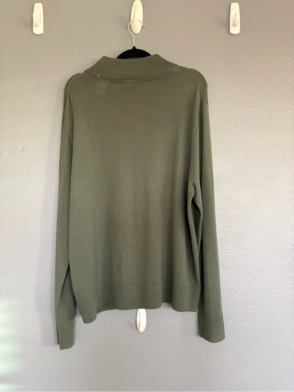 J. Crew Men’s XXL Merino Wool Blend Half Zip Sweater Olive Green Preppy
